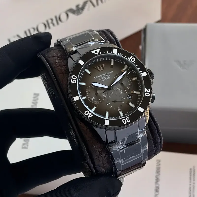 Emporio Armani World Explorer Black Dial Men's Watch- AR70010